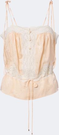 Chlo&eacute; Chlo&eacute; Top de sat&eacute;n de seda con encaje