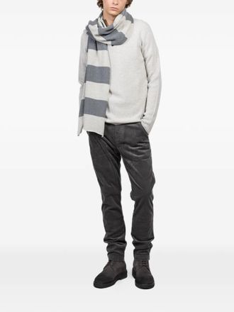 Hannes Roether striped scarf - White