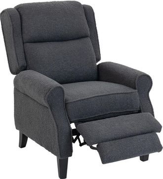 HOMCOM Recliner Armchair, Fabric Recliner Chair, Charcoal Grey