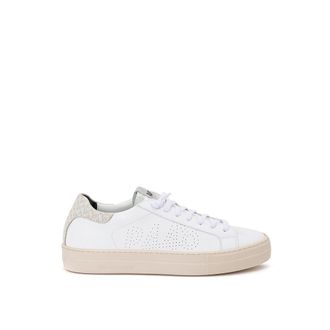 P448 White Leather Low Top Womens Sneakers