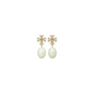 Tory Burch Tory Burch, Earrings, female, Yellow, Size: ONE SIZE Kira Pav&eacute; Pearl Drop Earring