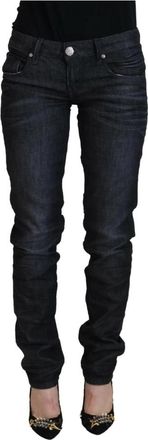 Acht Low Waist Straight Denim Pants - Dames - Slim Fit Jeans - Zwart - W26 - Denim - Jeans