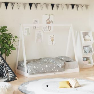 vidaXL Estructura De Cama Para Ni&ntilde;os Madera De Pino Blanco 70x140 Cm Vidaxl