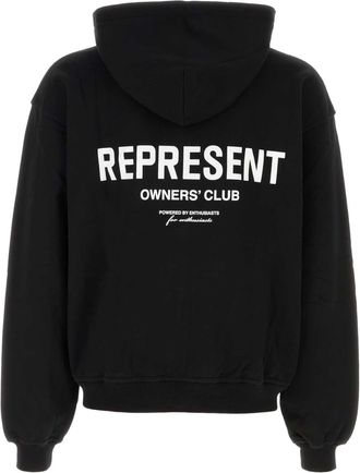Represent Mens Owners Hoodie Black Cotton Sweater
