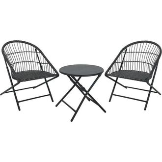 Ambiance Mesita 45 Cm &43 2 Sillones Plegables Conjunto, Conjunto Mesita 45 Cm &43 2 Sillones Plegablesideal Para Balc&oacute;n O Terrazatotalmente Plegable-sillas Pa