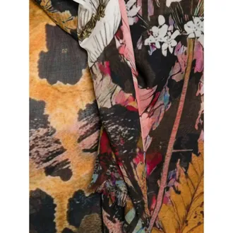 D'Aniello Floral and Leopard Print Modal-Cashmere Scarf - Pink