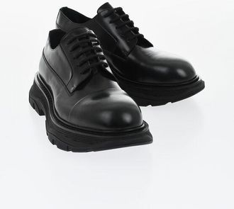 Alexander McQueen Leather Derby Shoes GAME with Rubber Sole size 43