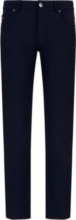Emporio Armani Slim-fit Broek - Heren - Slim Fit Broeken - Blauw - W32 - Leer - Broeken