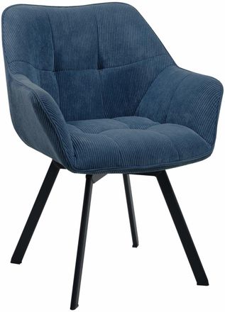 Clp Silla de comedor con reposabrazos en Pana Azul