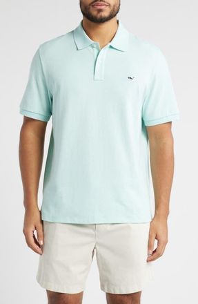 Vineyard Vines Edgartown Piqué Performance Polo in Aqua Haze at Nordstrom, Size Large