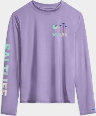 Salt Life Palmline Performance Long Sleeve Tee in Pale Lavender Heather at Nordstrom, Size Medium