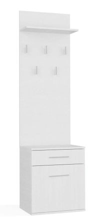 OEM Zapatero Con Percha, Blanco Mate - Dise&ntilde;o Moderno, Perfecto Para El Recibidor, Funcional Y Elegante