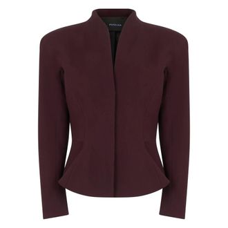 MUGLER Short Wool Jacket - female - Mugler - Blazers - Purple - S - Jackets