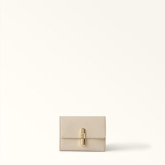 Furla Iride Portafoglio Compatto S Butter Bianco Pelle Stampata Donna