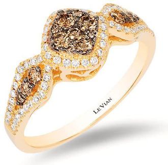 Le Vian Ladies Chocolate Cluster Rings set in 14K Honey Gold