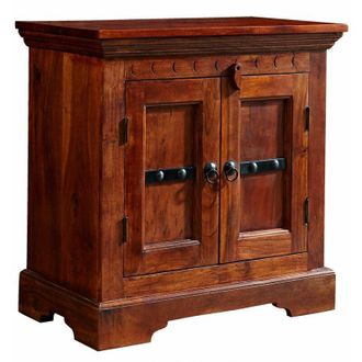 Massivmoebel24 oxford 1008 Mobile dappoggio in legno di acacia - laccato / nougat 65x36x65