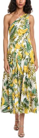 Oscar De La Renta Banana One-Shoulder Dress