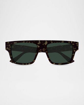 Gucci Men & apos;s Subtle Web 53mm Square Acetate Sunglasses
