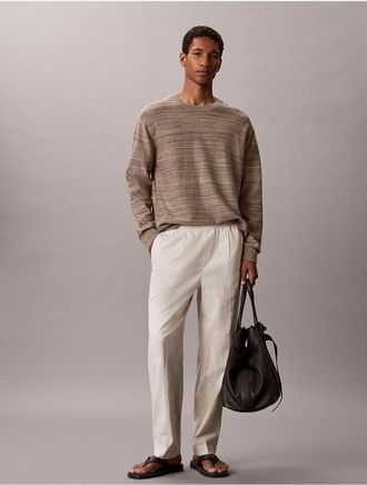 Calvin Klein Mens Linen Blend Pleated Pull-On Pants - White - 2XL