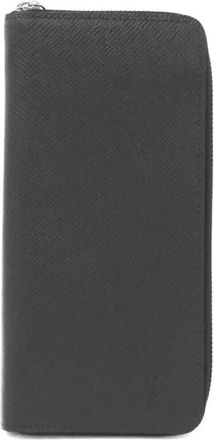 Louis Vuitton Black Leather Long Wallet (Bi-Fold) (Pre-Owned)