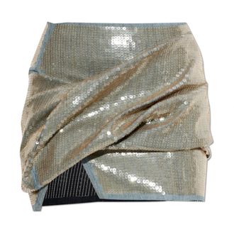 Rick Owens Short Skirts, female, Blue, Size: XS Sequin-Embellishment Mini Skirt
