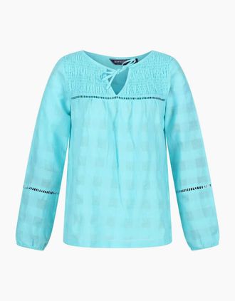 Regatta Womens Calluna V-Neck Long Sleeve Peasant Blouse - Blue - Size: 16