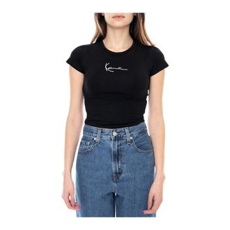Karl Kani Camiseta Corta Signature Peque&ntilde;a - Tops - Mujer - Negro - XS