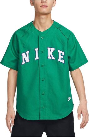 Nike Apricot Button Baseball Shirt Green FQ7001-365