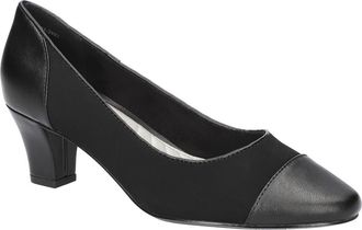 Easy Street Wes Cap Toe Pump in Black Lamy at Nordstrom, Size 7.5