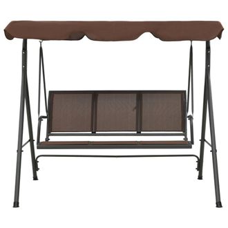 Berkfield Home Garden Swing Bench with Canopy Coffee in Brown