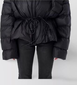 Rick Owens adjustable waist tie quilted jacket
