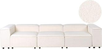Beliani Modular Sofa 3 Seater ARDAL Boucle Off-White