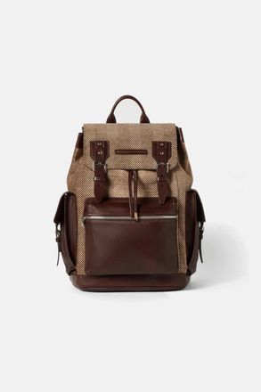 Brunello Cucinelli LEATHER BACKPACK Size: OS, colour: BROWN