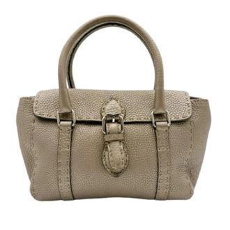 Fendi Pre-owned Handbags, female, Beige, Size: ONE SIZE Pre-owned Selleria Handbag