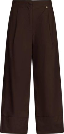 Liu Jo Wide Broeken - Dames - Wijde Broeken - Bruin - XL - Katoen - Broeken