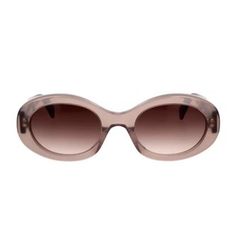 Celine Sunglasses, female, Brown, Size: 52 MM Brown Oval Sunglasses with Lenses