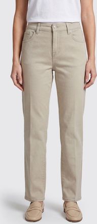 7 For All Mankind Jeans straight in denim di cotone stretch color crema