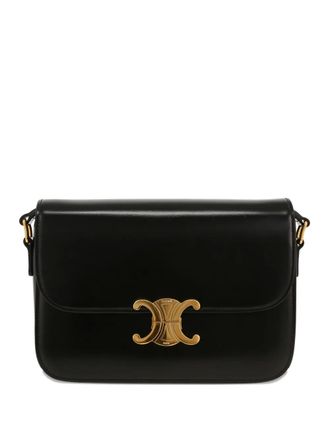 Celine 2020s medium Triomphe leather cross body bag - Zwart