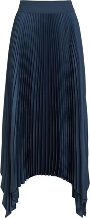 Joseph Ade Pliss&eacute; Satin Midi Skirt - Indigo - 42 (UK14 / L)