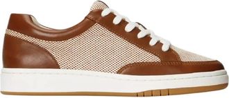 Ralph Lauren Bruine leren sneakers - Dames - Sneakers - Bruin - 41 EU - Katoen - Schoenen