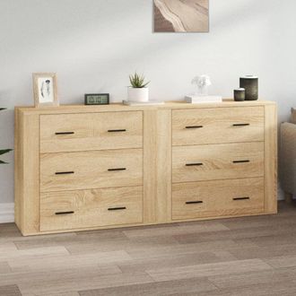 vidaXL Vidaxl - Aparadores 2 Piezas Madera Contrachapada Color Roble Sonoma