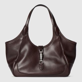 Gucci Mercato Small Tote Bag, Brown, Leather
