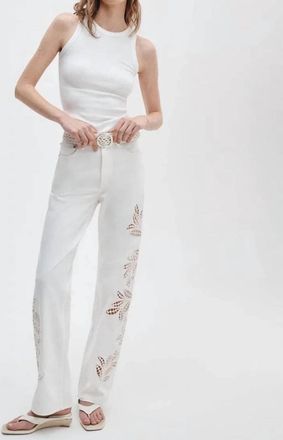 Rag & Bone Shea Relaxed Straight Jeans In White Floral