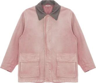 Auralee Giacca con collo a contrasto - Rosa