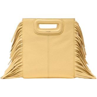Maje Matte crackled leather M Mini bag in Pale Yellow at Nordstrom, Size Medium