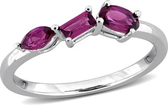 Mimi & Max Multi-Gem Three Stone Ring Sterling Silver