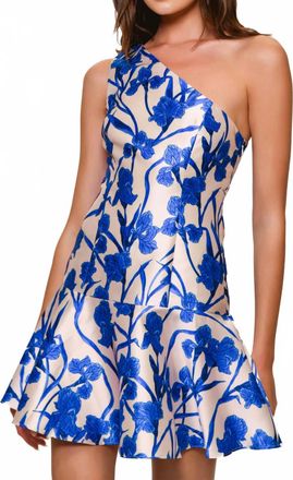 Hutch Silas Mini Dress In Cobalt Vining Orchids
