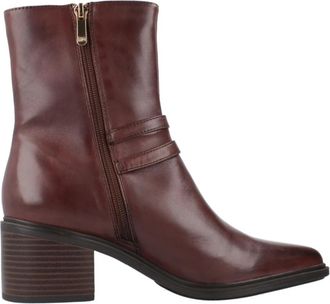Regarde le ciel Elettra-02 Laars met Hak - Dames - Laarzen met Hak - Rood - 38 EU - Leer - Schoenen