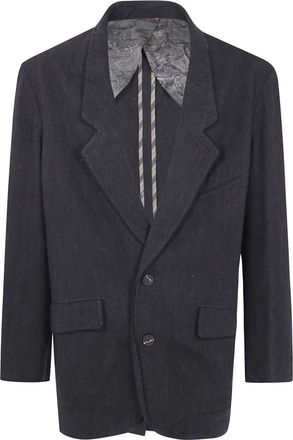 Ziggy Chen Blazer de 2 botones con cuello de bordes sin rematar - Jackets - Hombre - Marr&oacute;n - M