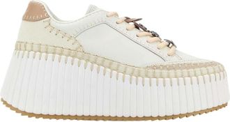 Chlo&eacute; Nama Platform Sneakers - Dames - Sneakers - Wit - 41 EU - Leer - Schoenen